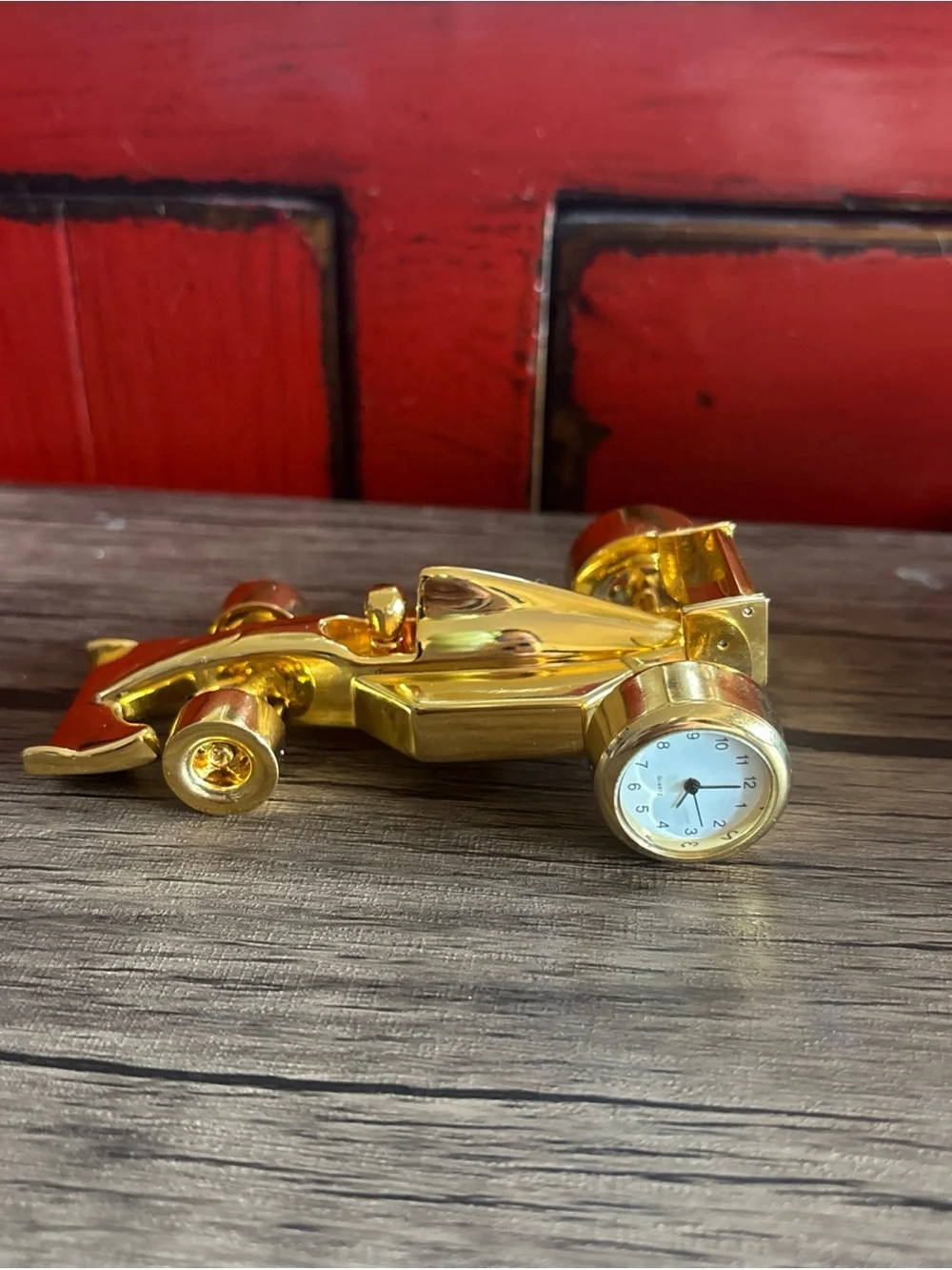 Xanadu Formula 1 Gold Racing Car Time  - Polished Metallic Accent